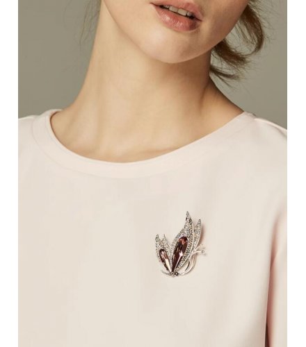 XSB286 - Elegant Purple Crystal Butterfly Brooch